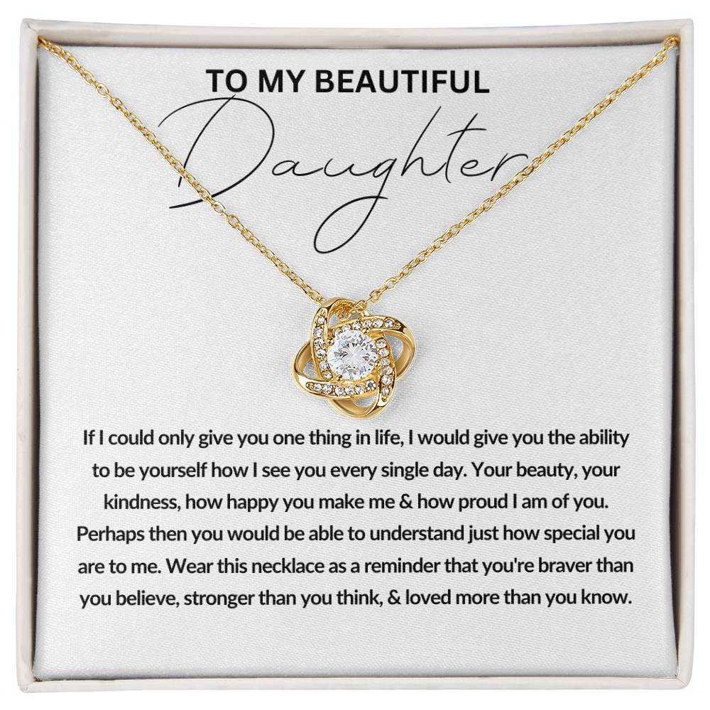 To My Daughter | Proud of You (Love Knot Necklace)