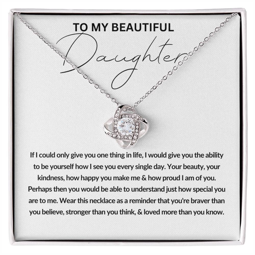 To My Daughter | Proud of You (Love Knot Necklace)