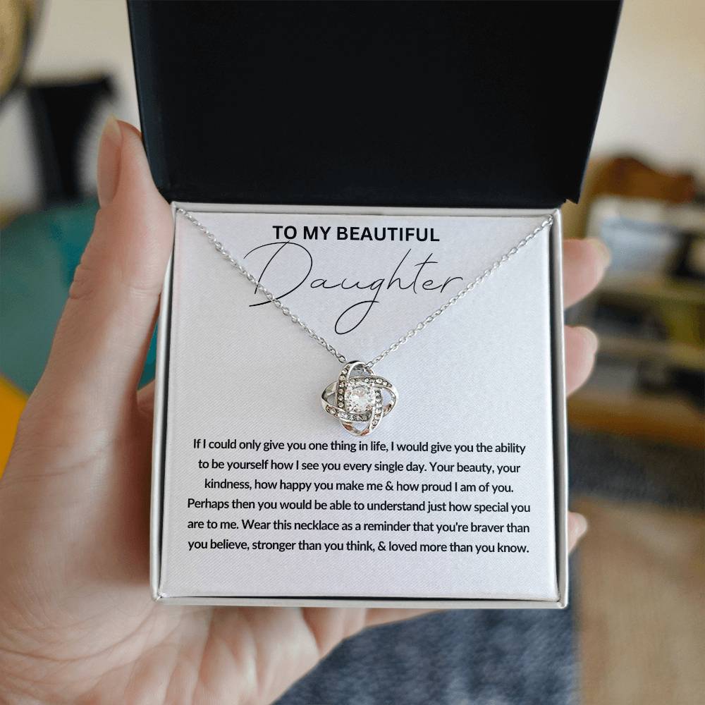 To My Daughter | Proud of You (Love Knot Necklace)
