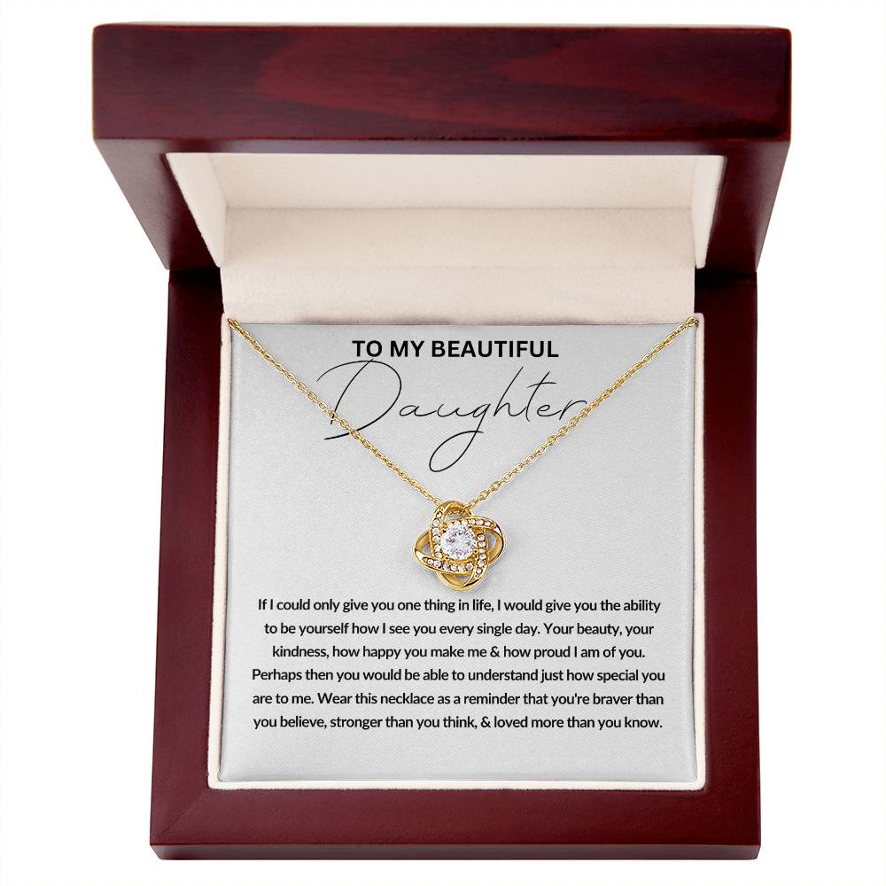 To My Daughter | Proud of You (Love Knot Necklace)