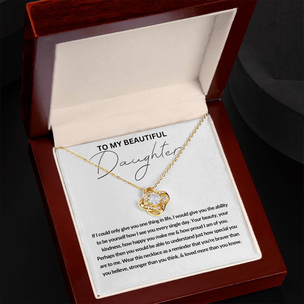 To My Daughter | Proud of You (Love Knot Necklace)