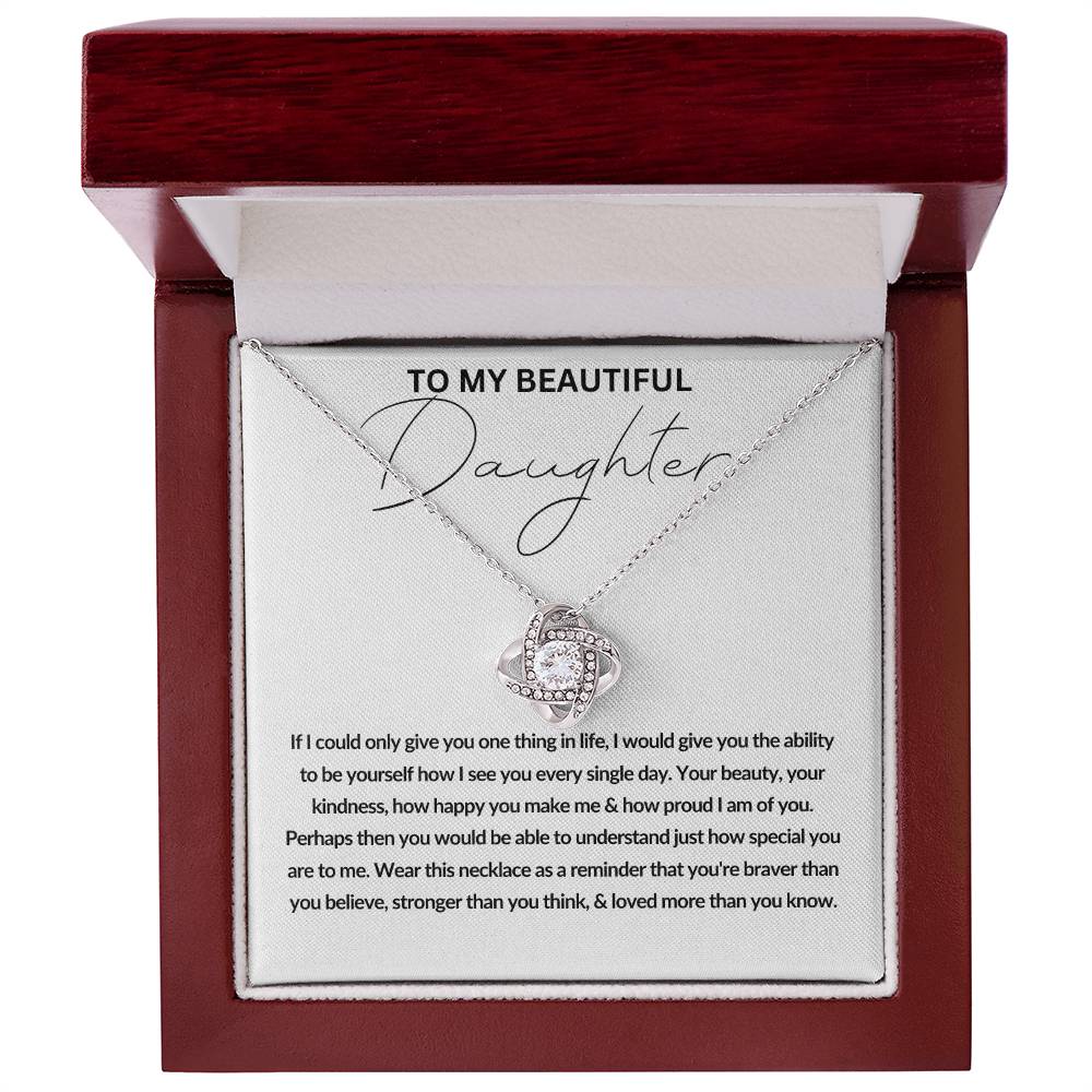 To My Daughter | Proud of You (Love Knot Necklace)